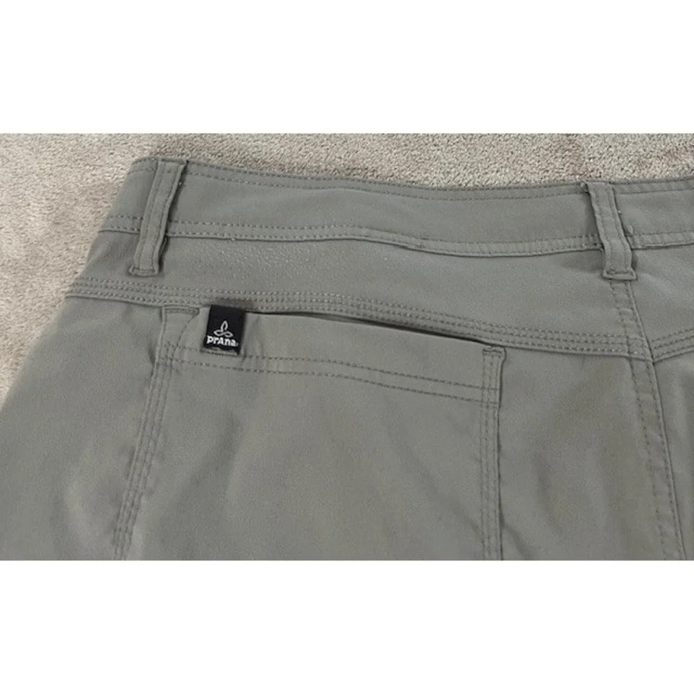 PrAna zion Shorts Mens Size 40Wx10L Waist Khaki Brown Belted Cargo hiking‎ nylon